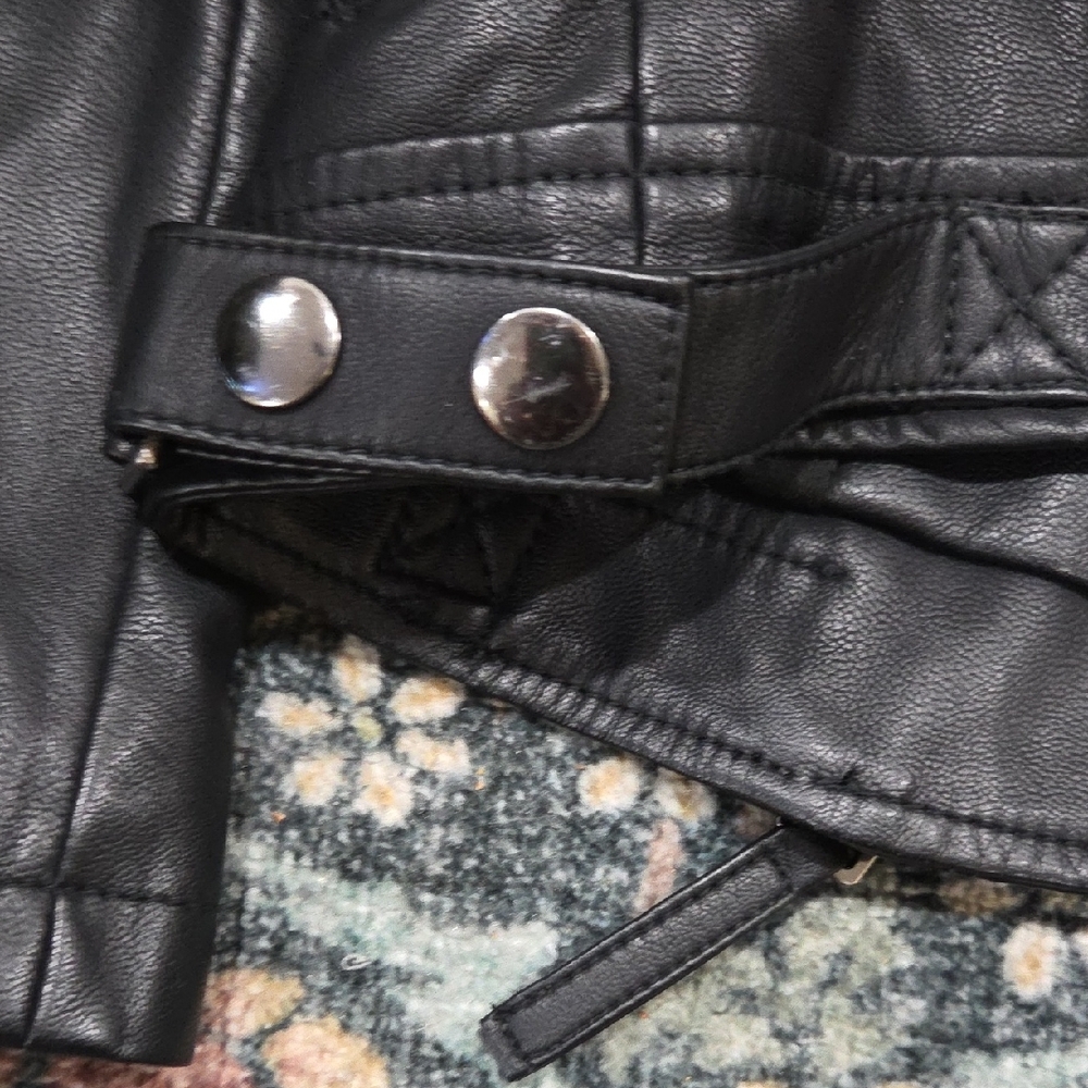 Topshop Quilted Black Leather Jacket - Picture 6 of 8